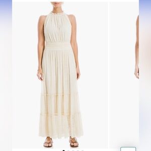NWT! Max Studio Mock Neck Lace Mesh Maxi Dress